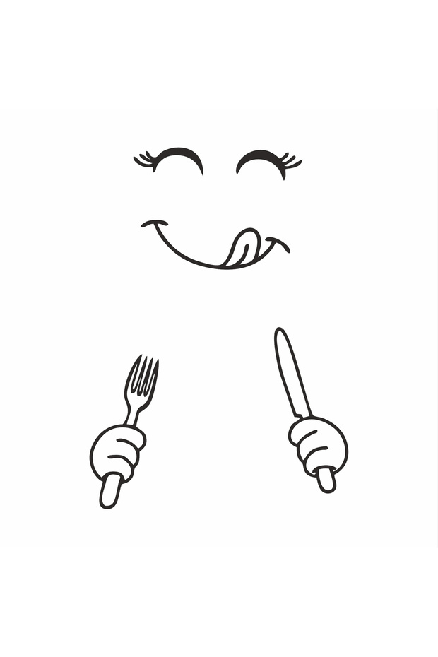 Food Food Face 17X17 cm Sticker Foil