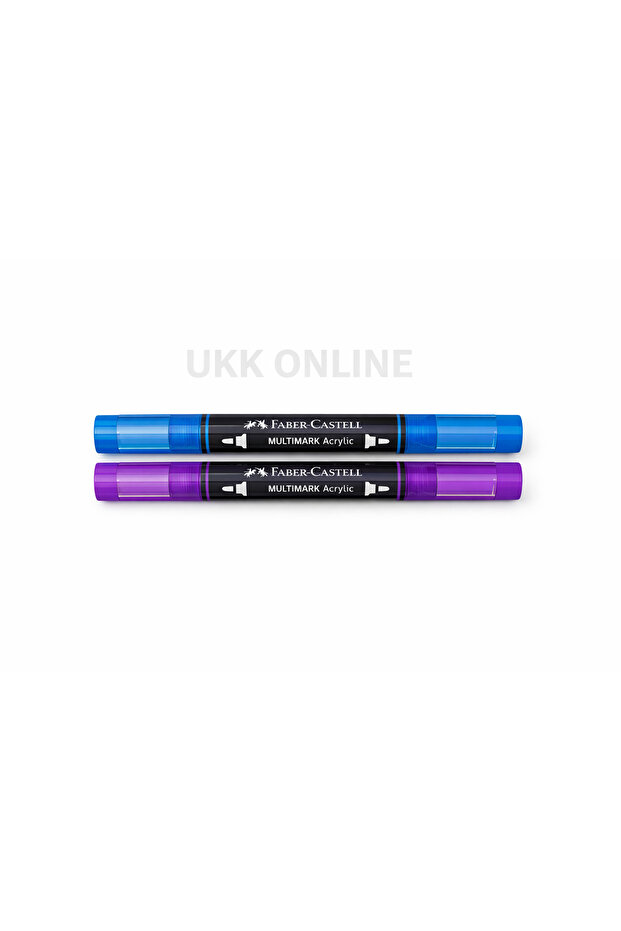 2-Pack Faber-Castell Multimark Acrylic Dual Tip Marker (Blue, Purple)