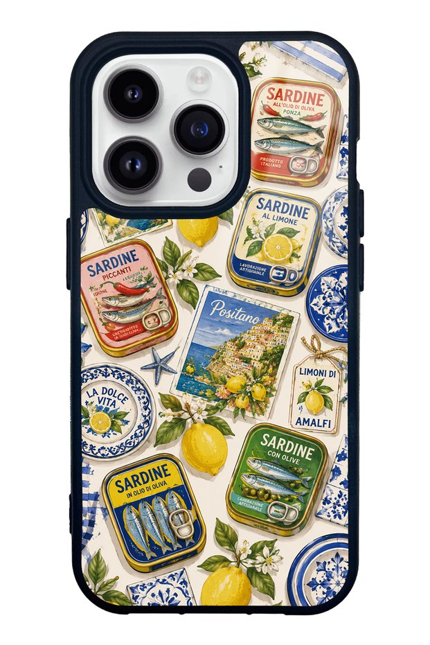 iPhone 14 Pro Amalfi Sardines Design Glossy Phone Case