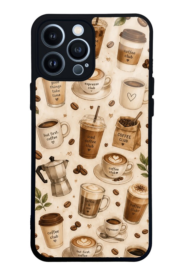 iPhone 13 Pro Max Coffee Club Design Glossy Phone Case
