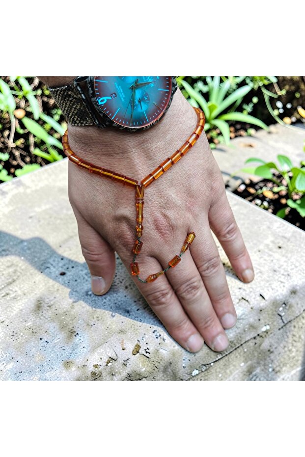 Full Cut Model Ankle Length Honey Color Fire Amber Prayer Beads
