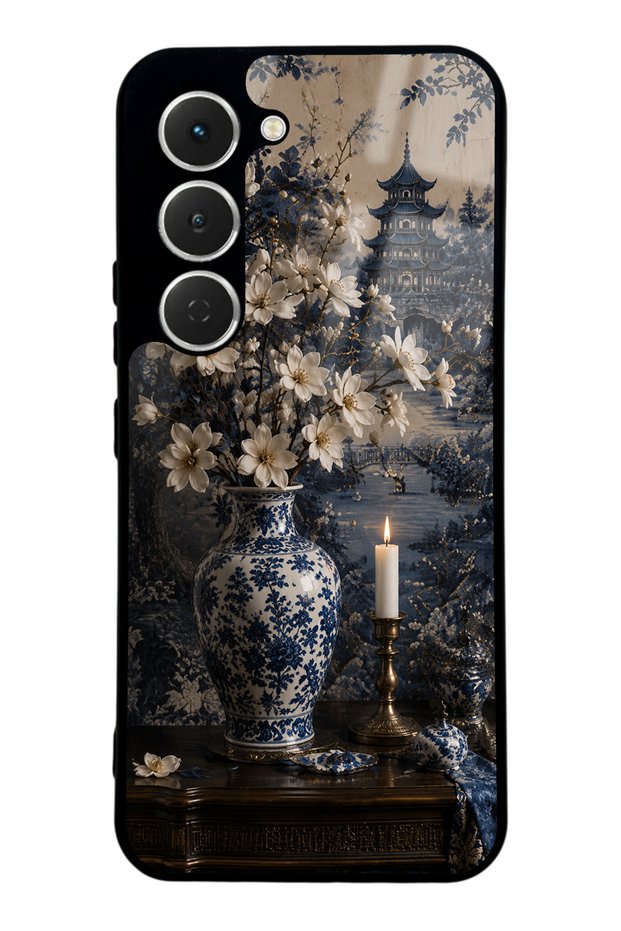 Tecno Spark 40 Pro Blue Pagoda Elegance Design Glossy Phone Case