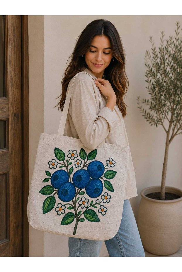 40X40 cm Digital Printed Suede Fabric Women's Shoulder Bag – Multi-Colored Daily and Beach Bag
