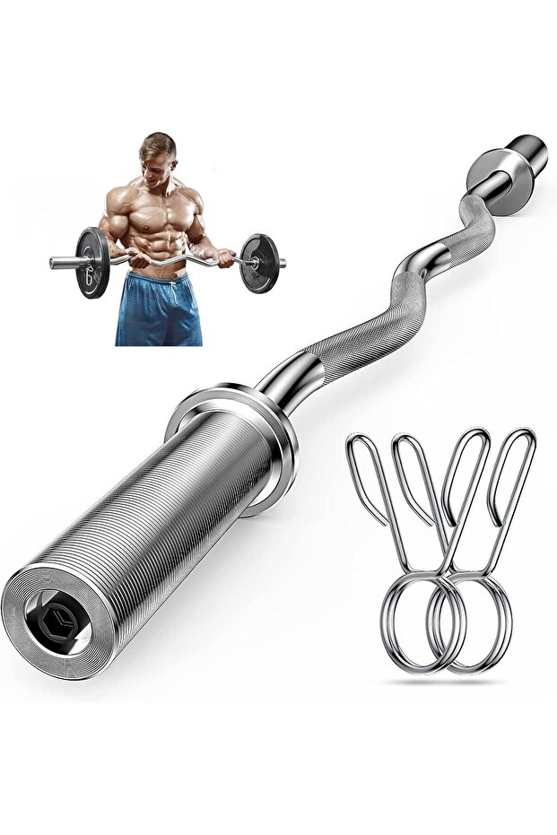 4 Ft Olympic Size EZ Curl Bar with Collars