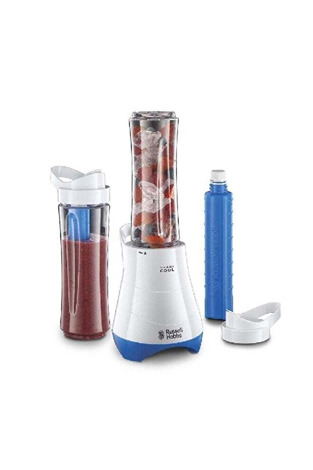 Mix and Go Cool Personal Blender Smoothie Maker White and Blue
