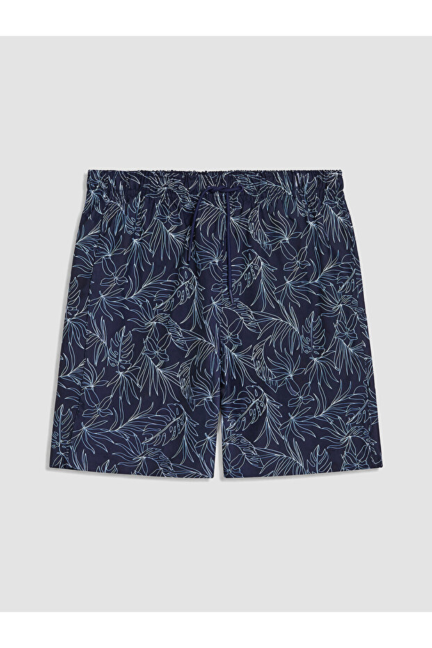 Nevavm Men's Knee Length Patterned Swim Shorts with Difference in Length