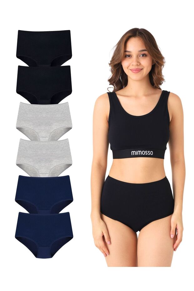Women's Organic Cotton 6-Piece High Waist Hipster Panties