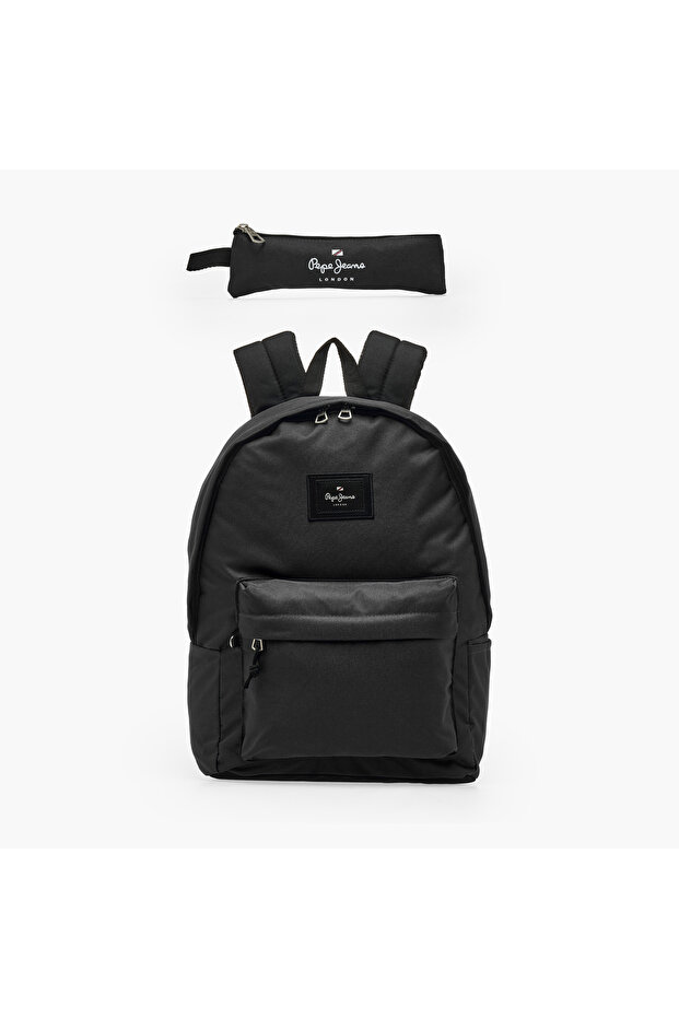 Aris Logo Applique Backpack for Boys 8-13 Years with Padded Shoulder Straps - 18 inches