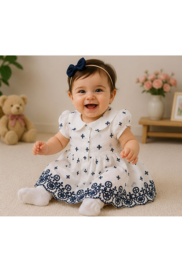 Girls Denim Blouse C/S, 18M