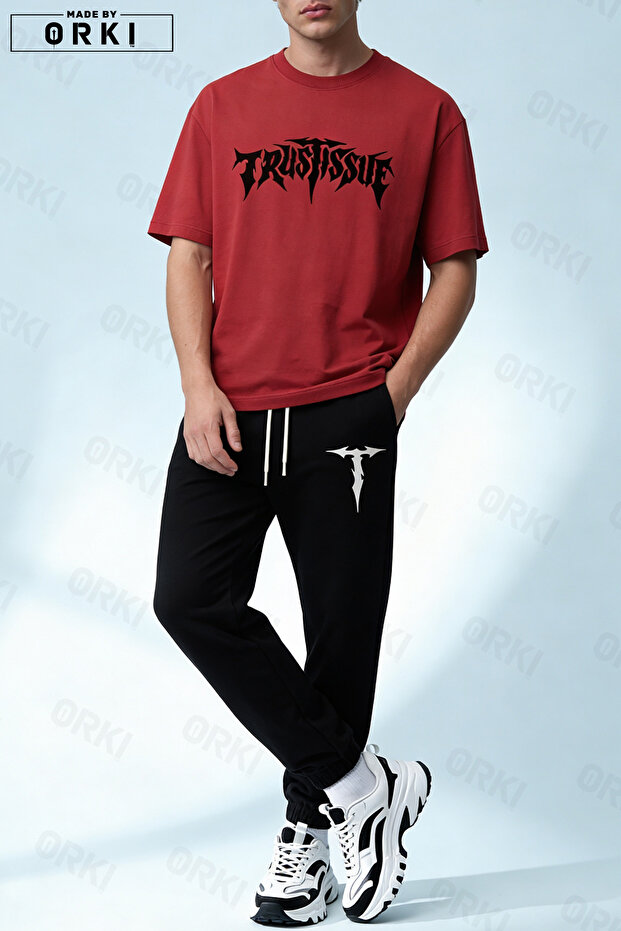 Trust Problem Printed Oversized Unisex T-Shirt Tracksuit Set