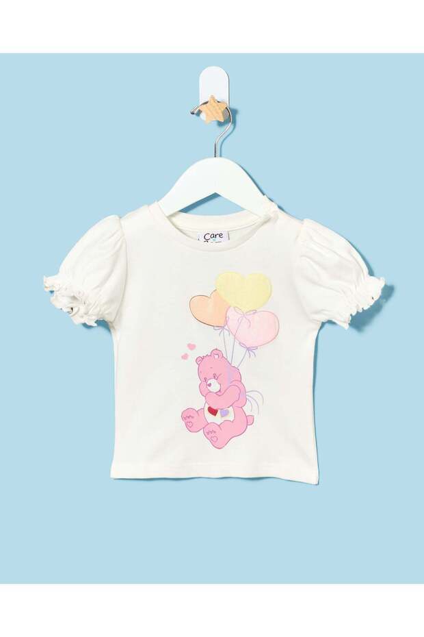 Infant Girls White Printed T-Shirt