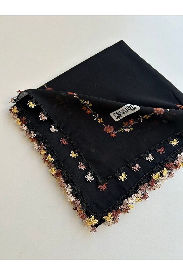 Black Handcrafted Needlework Embroidery/Needlework/Yemeni/Cloth 100X100 cm