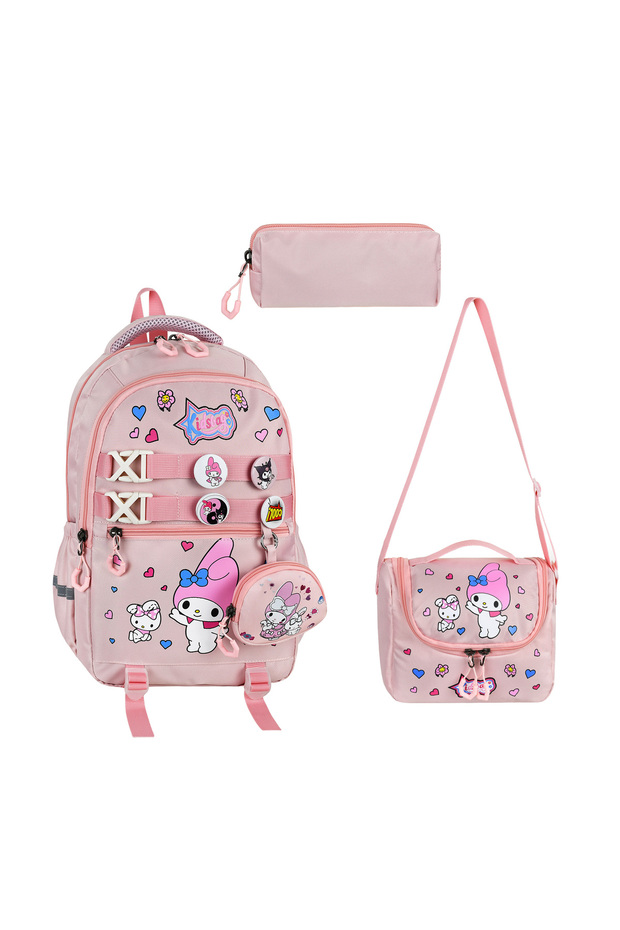 My Melody Character Set of 3 Primary School Bag, Thermal Lunch Bag and Pencil Case Set