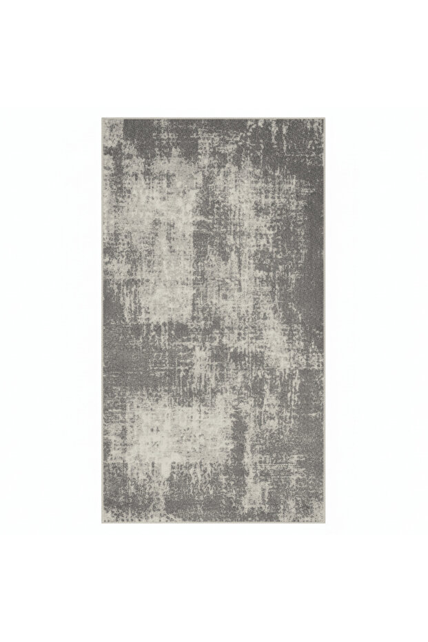 Grey & Cream Abstract Distressed Jod Carpet | Modern Luxury Area Rug | 80 × 150 cm