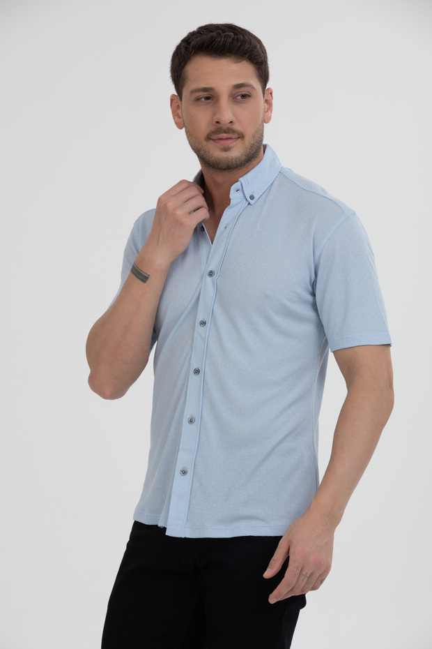 Men's Short Sleeve Summer Knitted Shirt 2604
