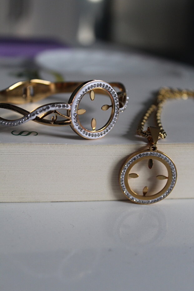 Double Combination Hollow Bracelet and Necklace Set