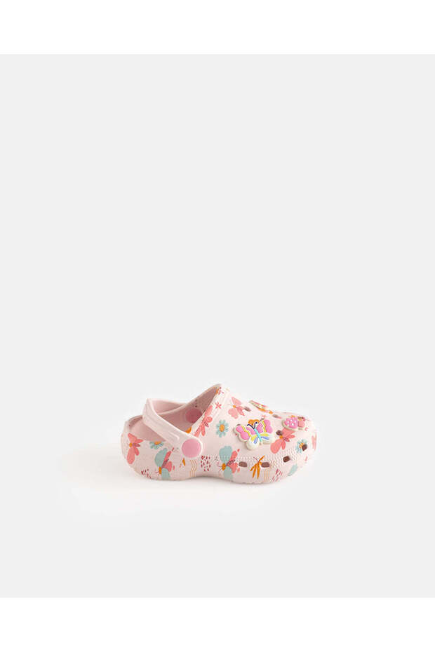 Girls Pink Printed Clog