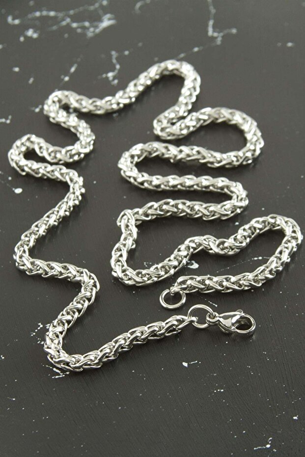 Interlocking Chain Steel Necklace 55 cm Ilkel-Bjt940