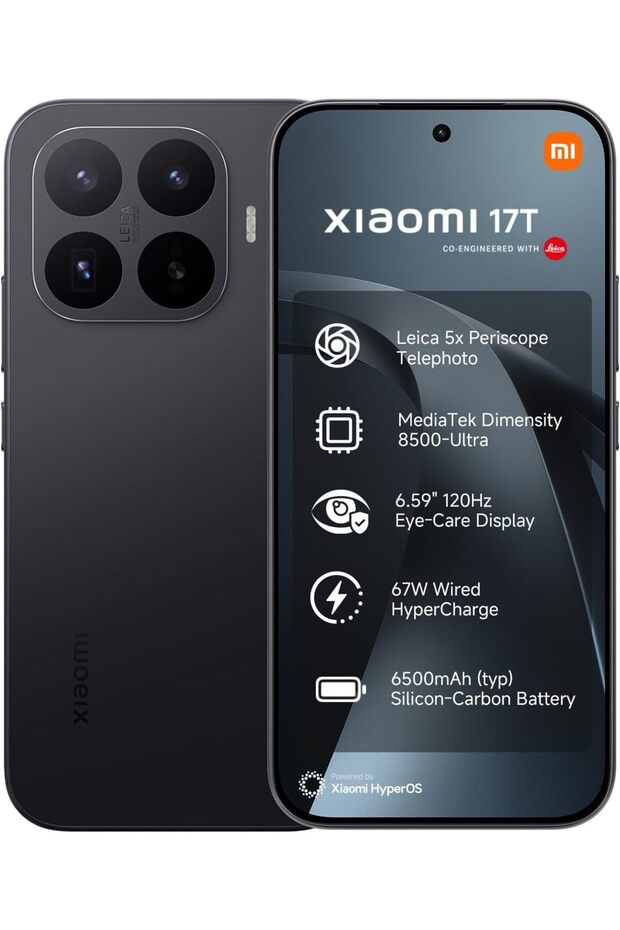 17T 5G Smartphone (12GB RAM, 512GB Storage), Leica 5x Periscope Camera, 6.59" AMOLED Display, Black