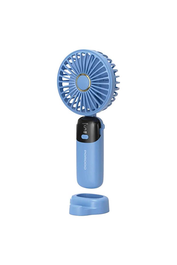 Porodo Lifestyle Chillo Flex Portable Handheld Fan, Blue