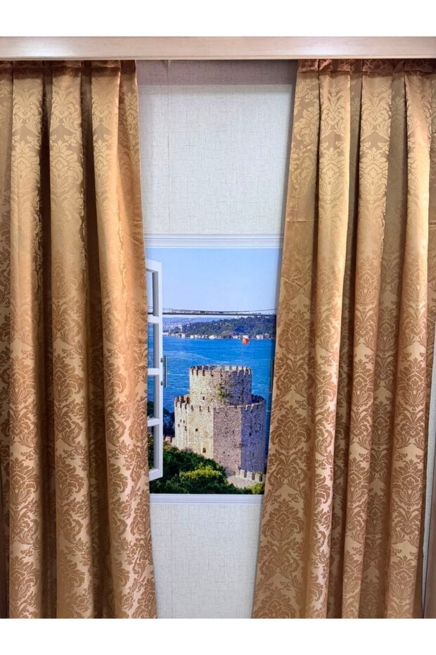 JAKARLI DESENLİ PERDE