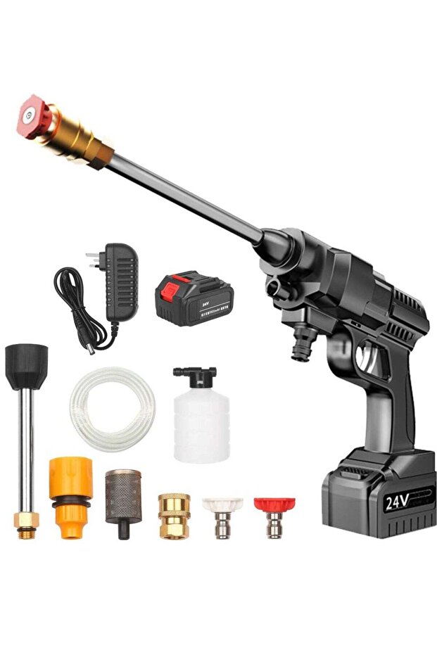 48V Cordless Portable Washer Electric High Pressure Cleaner Machine 200W 30Bar Lithium Handheld Car Cleaning Device