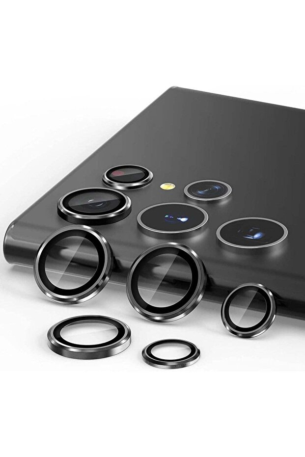 Camera Lens Protector for Samsung Galaxy S24 Ultra 2024, 9H Transparent Camera Tempered Glass Grade Shatterproof (Black)