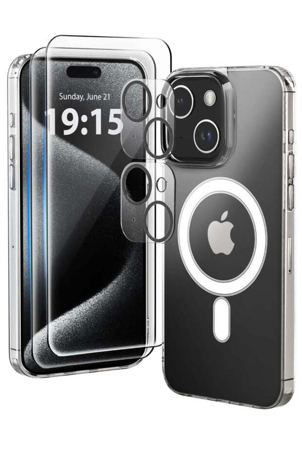 iPhone 14 Plus 5-in-1 Case – Clear, Non-Yellowing, MagSafe-Compatible with Screen & Camera