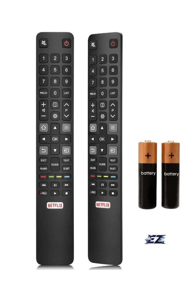 RC802N Universal Remote Control for Smart Android TVs with Netflix Shortcut Key - With Battery