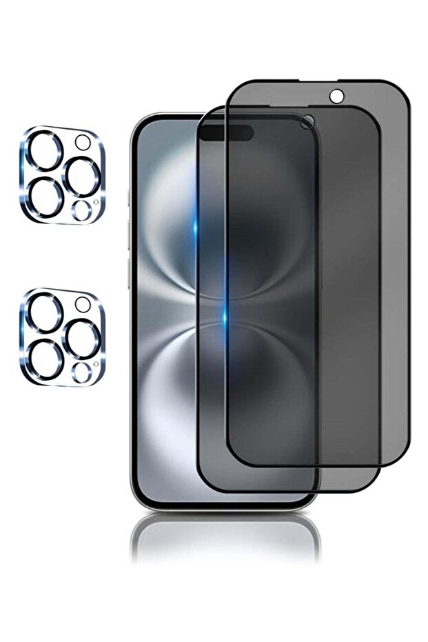 2 Pack Privacy Screen and Camera Lens Protector for iPhone 16 Pro Ultra 9H Tempered Glass Full Coverage Anti-Glare Anti-Scratch Anti-Fingerprint Screen Protection