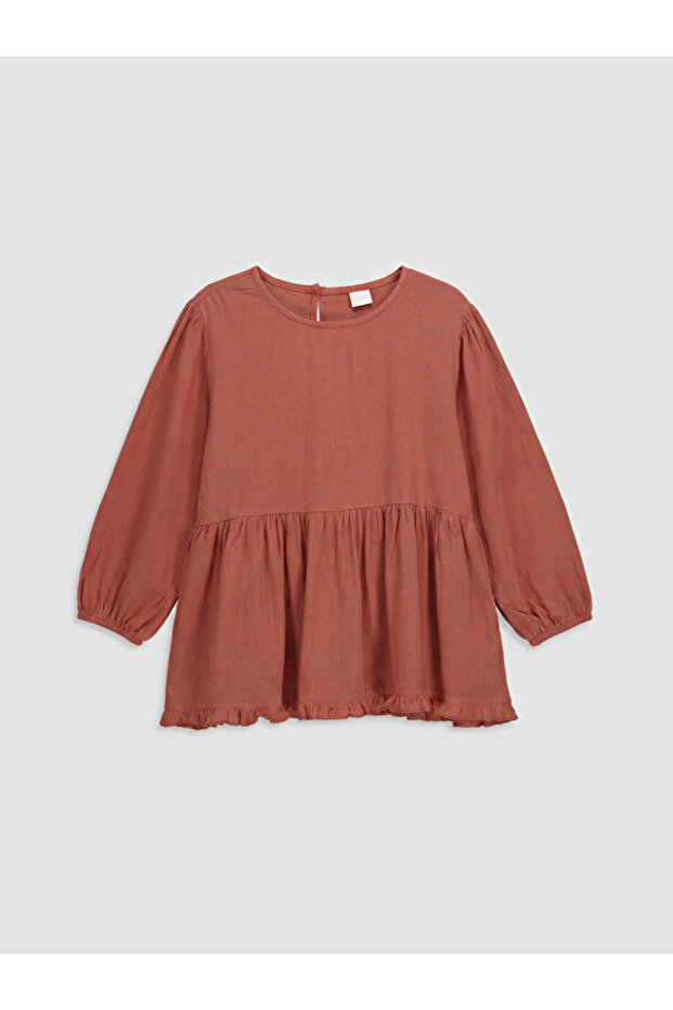 Esvab • Modern & Distinctive Zero Roba Collar Long Sleeve Ruffle Girls' Blouse