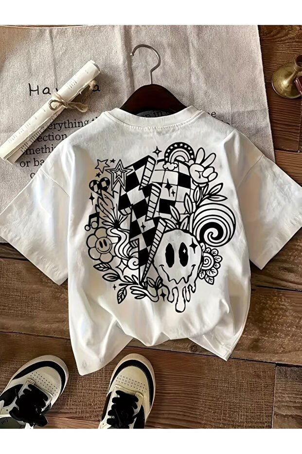 Unisex Printed Oversize Crew Neck T-shirt