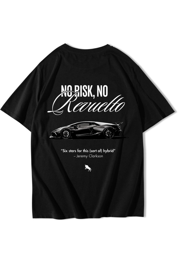 Unisex Oversize No Risk No Revelto T-Shirt Black