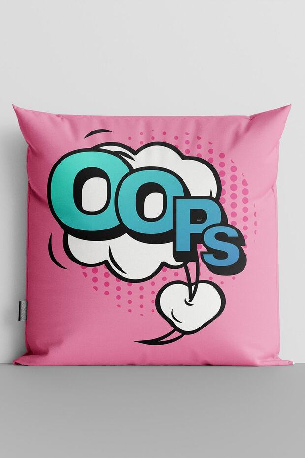 غطاء وسادة مطبوع رقميًا على الوجهين من Popart Oops - 115