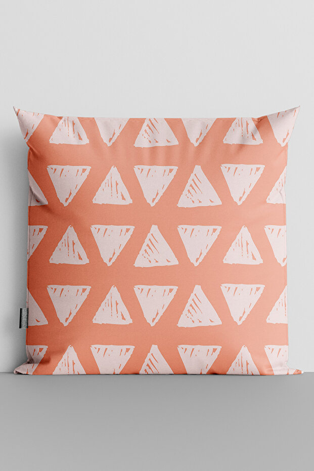 White Triangles Double Sided Digital Printed Throw Pillow Cover