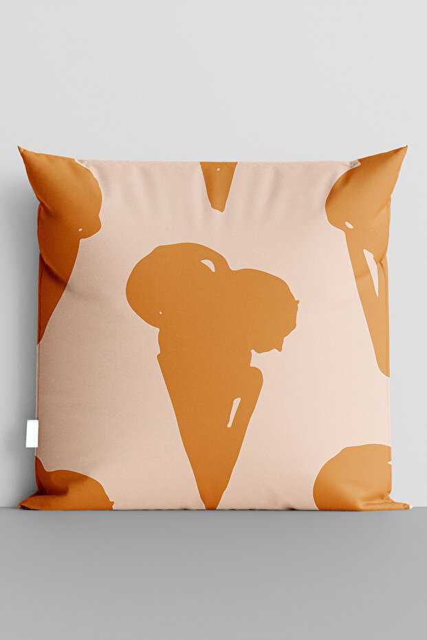 غطاء وسادة مطبوع رقميًا من الجانبين من Orange Ice Creams - 5638