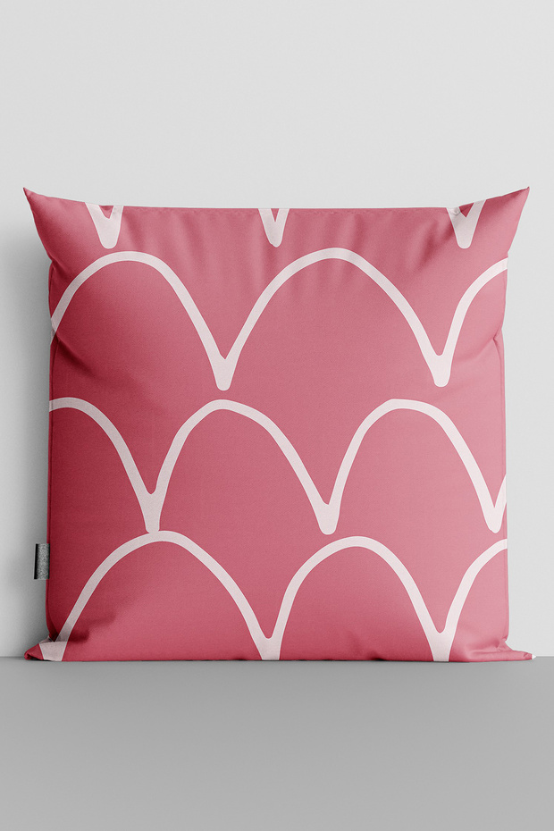 White Wavy Lines Double Sided Digital Printed Throw Pillow Cover - 2452