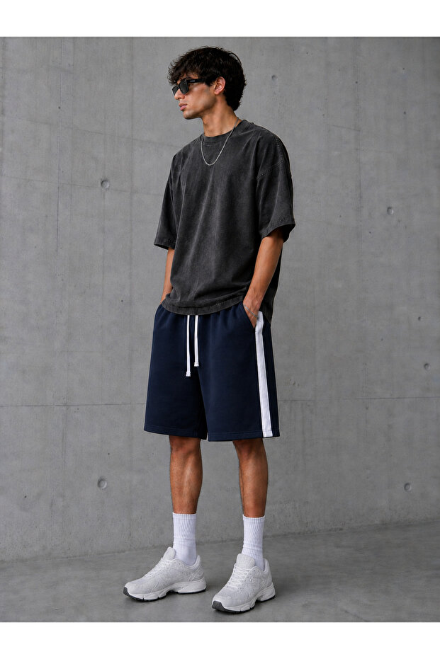Women's Comfortable Cut Shorts with Striped Details