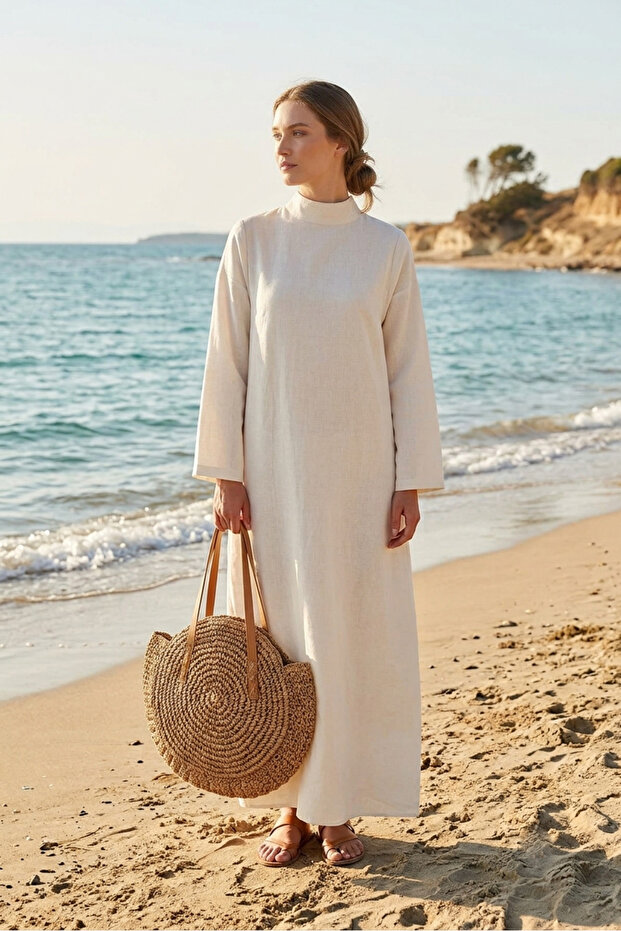 Circular Straw Bag - Cream Cnt2602-2