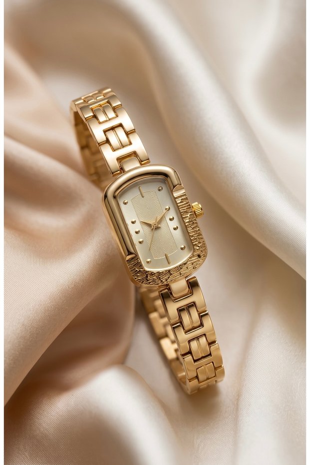 Bella Women's Watch Steel Watch Gold Color Vintage Rectangular Case Old Money Classic Elegant Premium Women's Wristwatch Luxury Watch | Limited Edition 2026