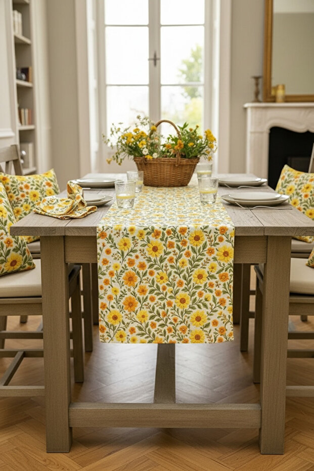Digital Printed Raschel Fabric Runner 40X140 cm | Modern Stylish Tablecloth | Living Room, Kitchen, and Dining Table Decor