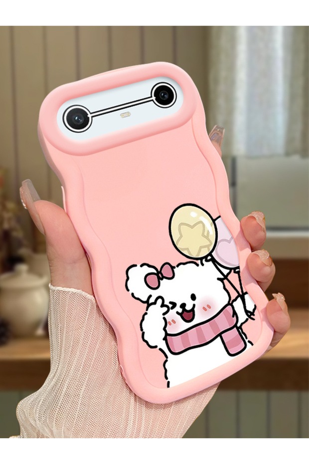 Tecno Spark Slim Compatible Case Camera Protector Pink Silicone Couple Phone Case Cat Pattern