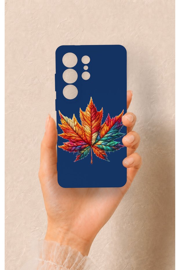 Samsung S26 Ultra Compatible Colorful Leaf Pattern Silicone Case