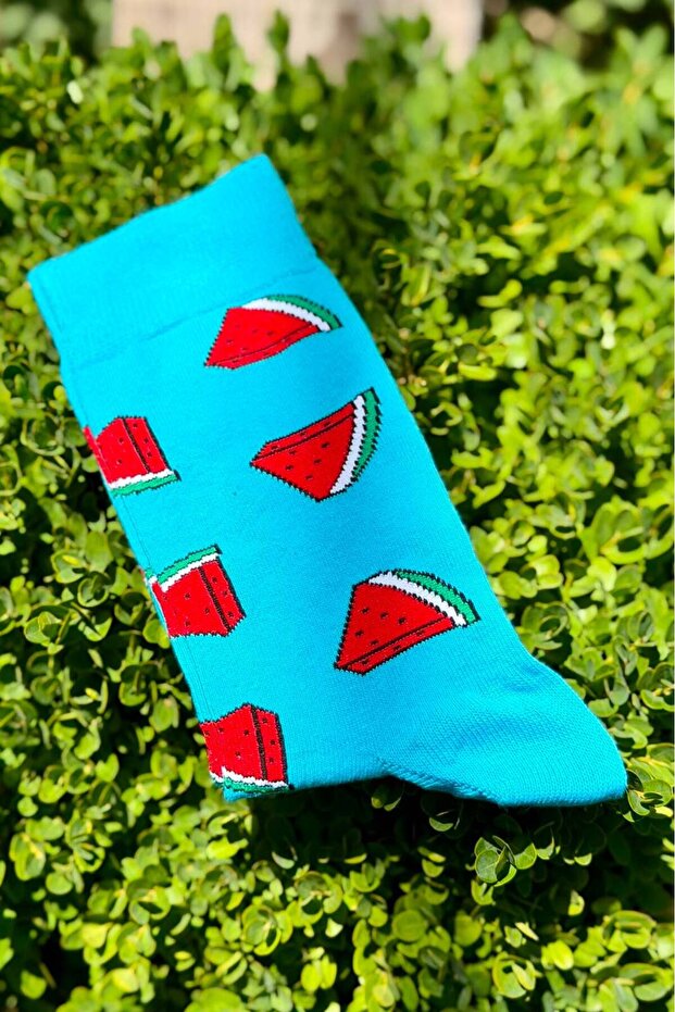 Unisex Blue Watermelon Summer Colorful Design Socks