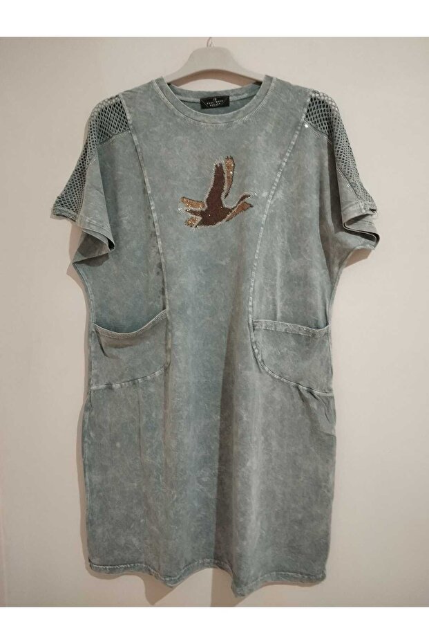 Superior Quality, 95% Cotton, 5% Lycra, Stonewashed, Thin, Cotton Tencel Fabric, Does Not Show Underwear, Stylish Dress with 2 Pockets