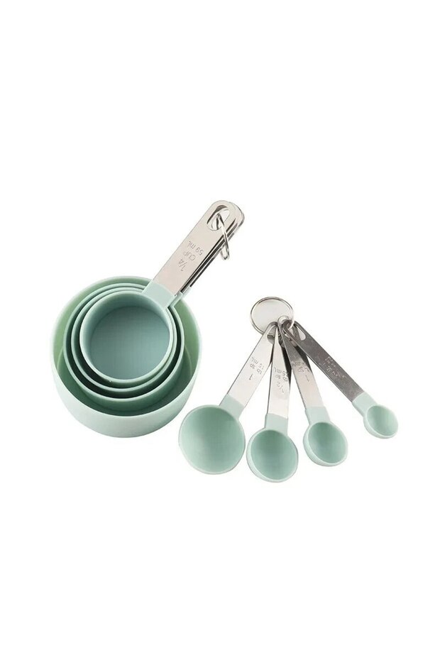 1pc blue 8PCS Measuring Cups Spoons Set For Baking Cake Pastry Cooking Utensils Stainless Steel Hand