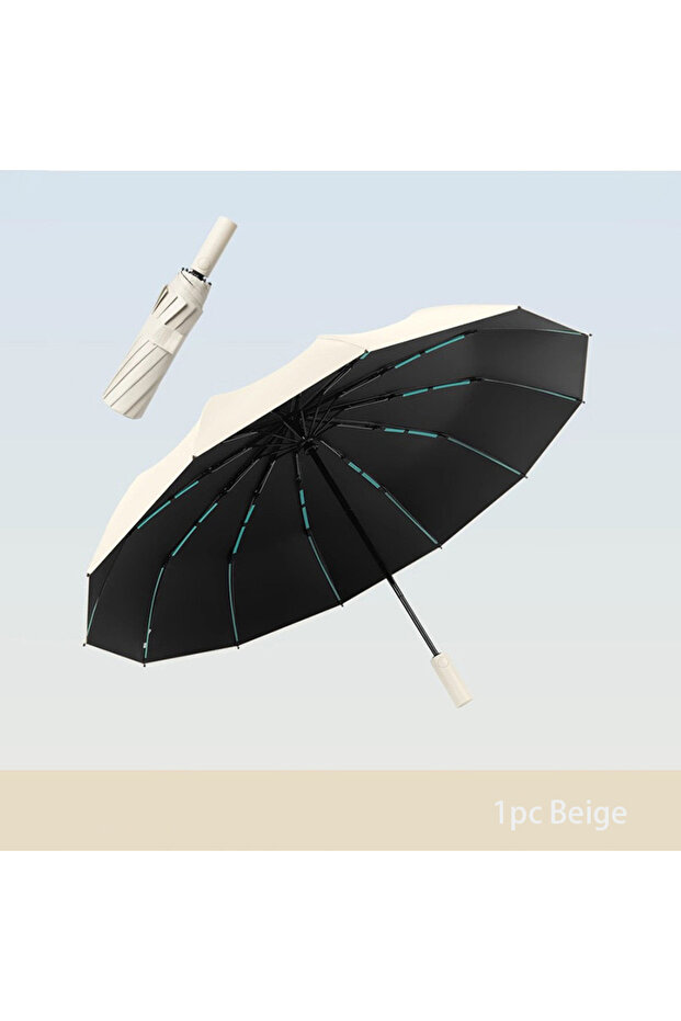 60BONES Beige 60Bones Super Windproof Umbrella All Weather Umbrellas Large Size Men Automatic Busine