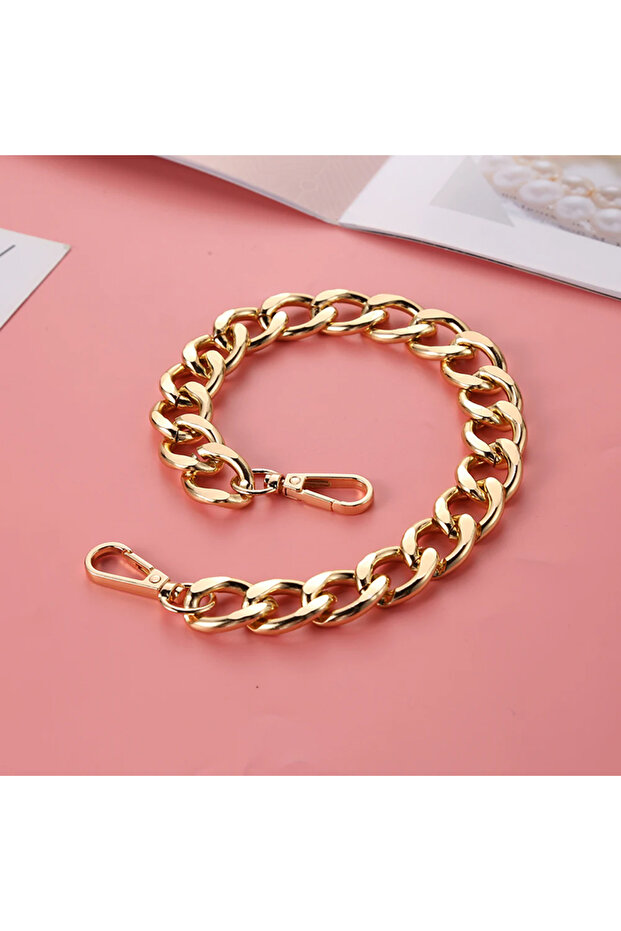 سلسلة ذهبية سميكة بطول 40 سم لاستبدال مقابض حقائب النساء وحزام الكتف، إكسسوارات حقائب DIY