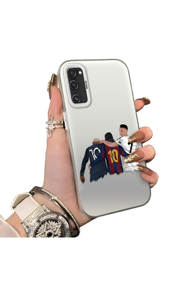 Samsung Galaxy S20 Fe Compatible Silicone Edge Hard Back Case Couple Phone Case with Football Pattern