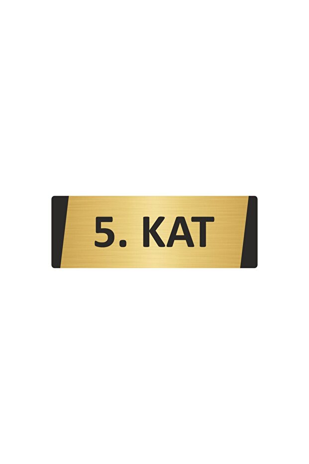 5. Kat Metal Warning Sign 10X20 cm Gold Color